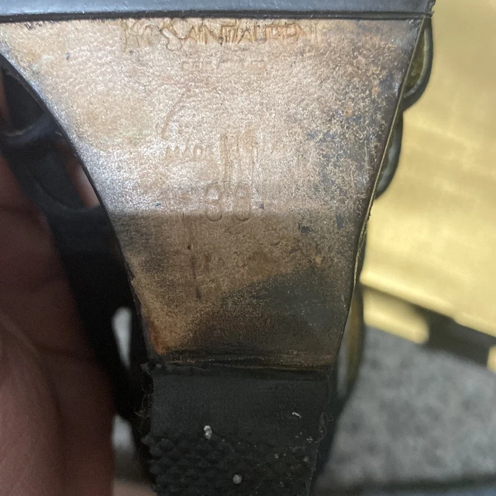 YSL black suede wedge sz38 - Picture 7 of 10